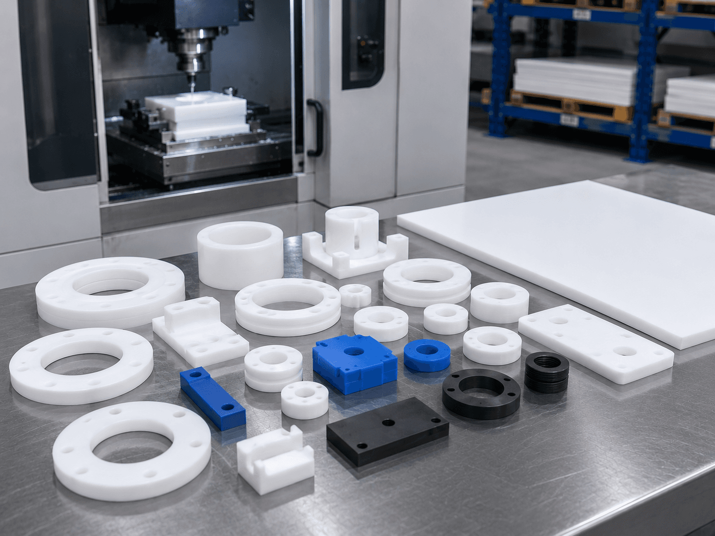 PTFE / Polytetrafluoroethylene industrial application and finished component example